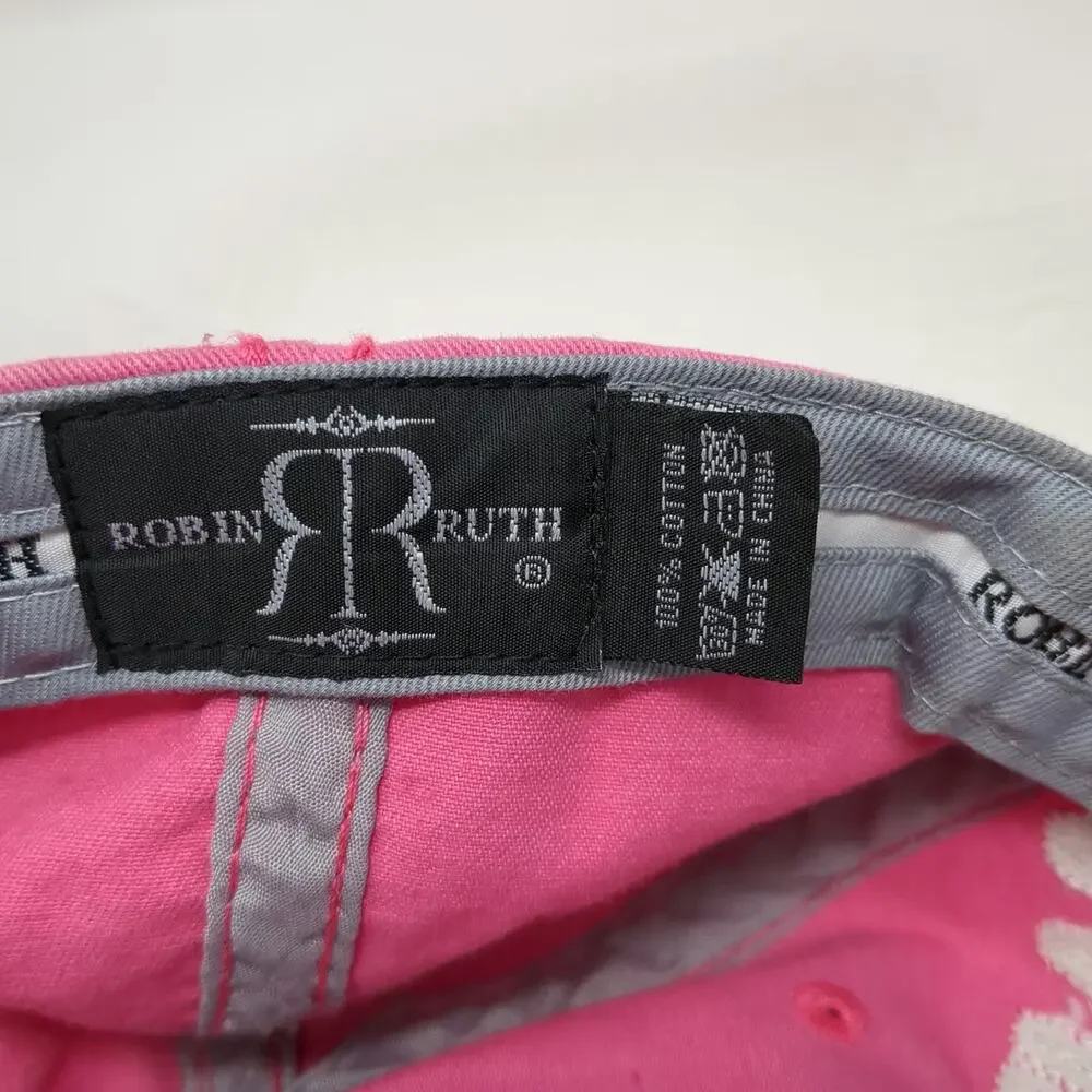 Robin Ruth Baseball Cap Pink One Size San Francisco Distressed Strapback hat